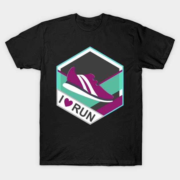 I love to run - Running Lovers T-Shirt by alexandre-arts